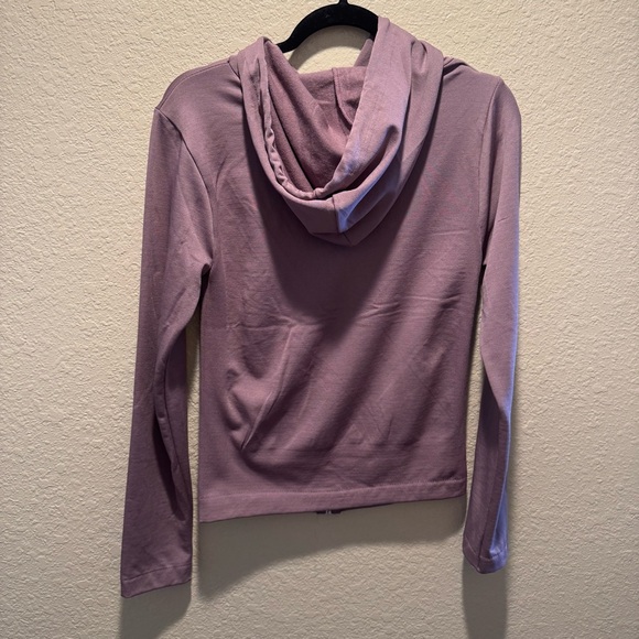 Mauve Zip-Up Fleece Lined Hoodie size M - Picture 5 of 7